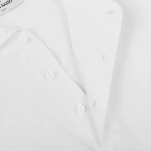 Gran Sasso Polo Shirts | White Fresh Cotton Mesh Polo Shirt