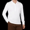 Fedeli Polo Shirts | White Giza Organic Cotton Polo Shirt