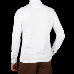 Fedeli Polo Shirts | White Giza Organic Cotton Polo Shirt