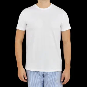 Derek Rose T-Shirts | White Micro Modal Stretch T-Shirt