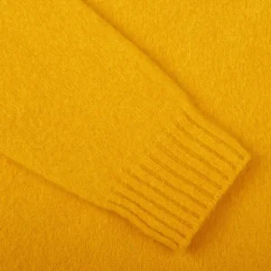 Drumohr Sweaters | Yellow Brushed Lambswool Crew Neck Sweater